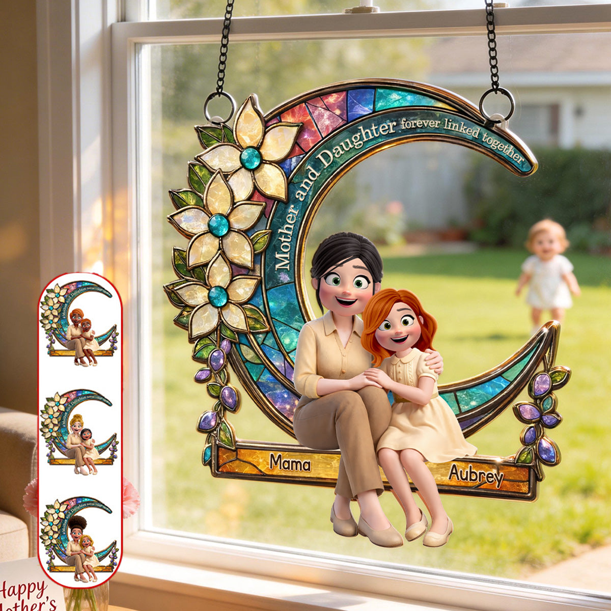 Unbreakable Bond Between Mother & Daughter Suncatcher - Personalized Gifts For Mom 05TOMG270226