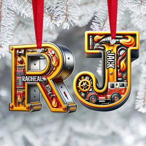 Custom Alphabet Letter Gifts For Fire Truck Lover Christmas Ornament 02xqtn241024-Homacus