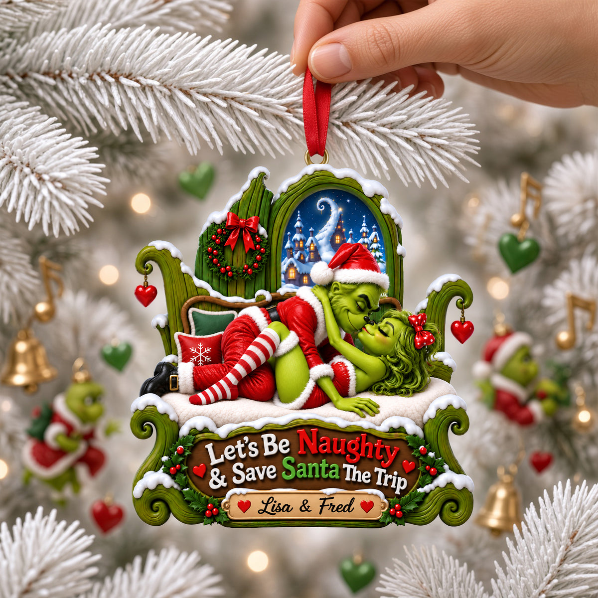 Naughty Couple Christmas Ornament - Personalized Gifts For Couple 03ohlu170926