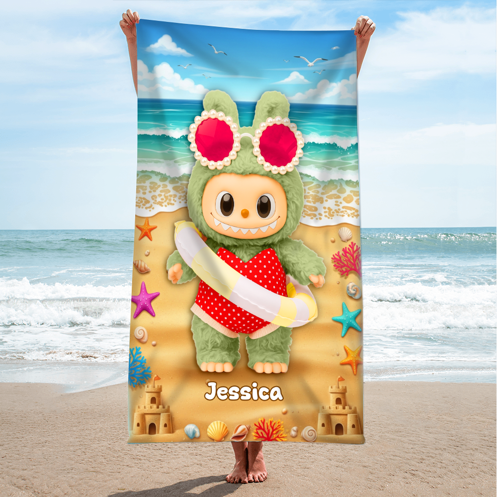 Cute Bunny Beach Towel Personalized Gifts for Fans 02NALU090825-Homacus