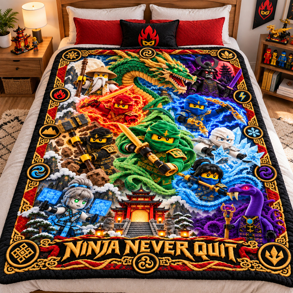 Elemental Warrior Christmas Blanket - Personalized Gifts For Action Figure Lovers 03TTLU071026-Homacus