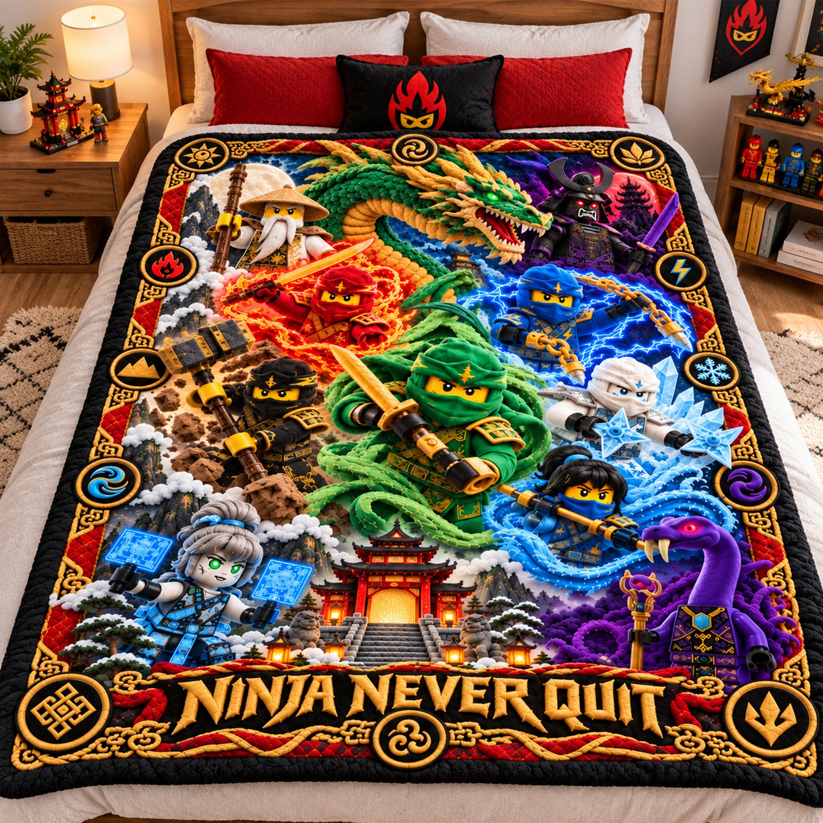 Elemental Warrior Christmas Blanket - Personalized Gifts For Action Figure Lovers 03TTLU071026-Homacus
