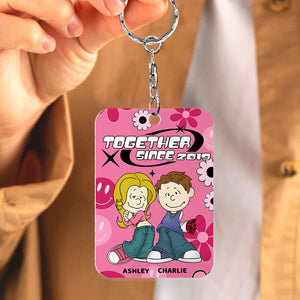 Personalized Gifts For Couple Keychain 01TODT070125HG-Homacus