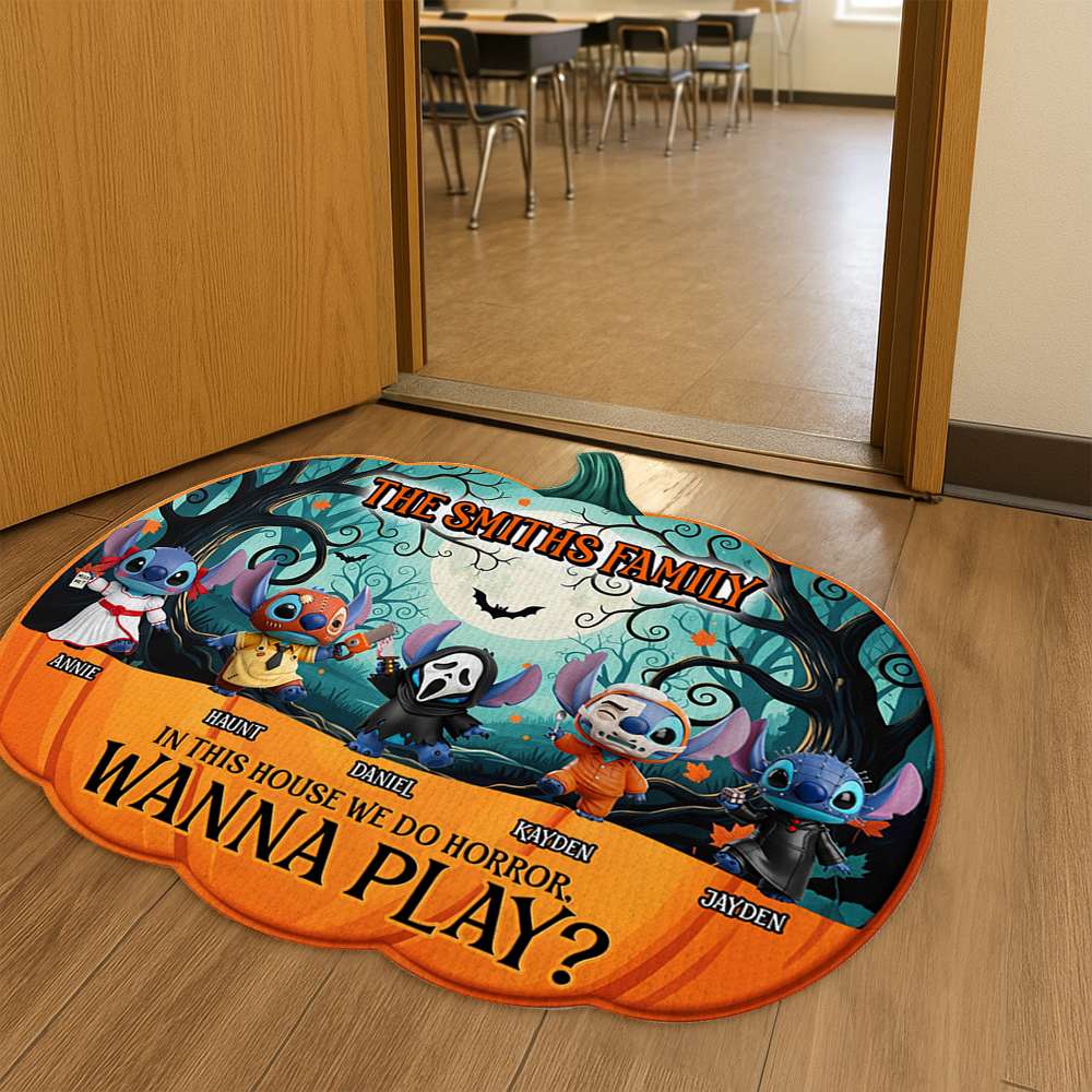 Cute Pumpkin Family Doormat - Personalized Gifts For Family 08PGLU080825-Homacus