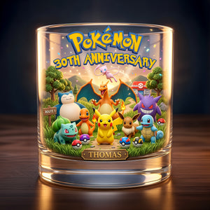 Cute Characters Celebrated 30th Anniversary Drinking Glass - Personalized Gifts 01tyqn040626