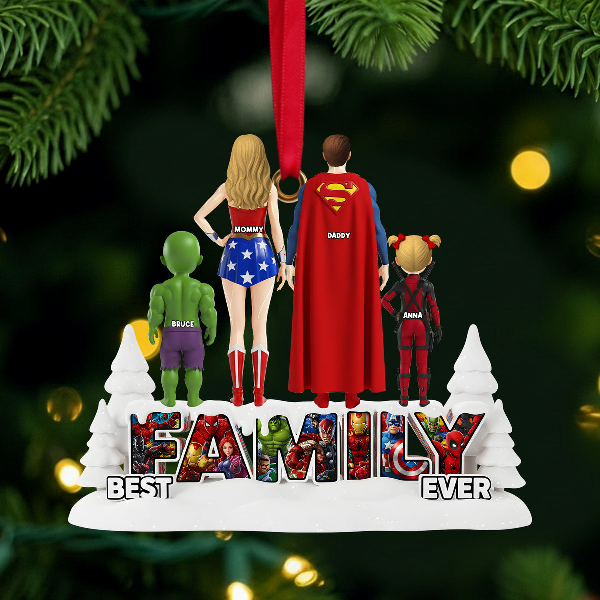 Best Family Ever Ornament - Personalized Gifts For Family 04ohlu111025-Homacus