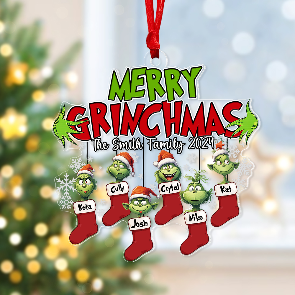 Merry Monster Family Personalized Socks Ornament-Homacus