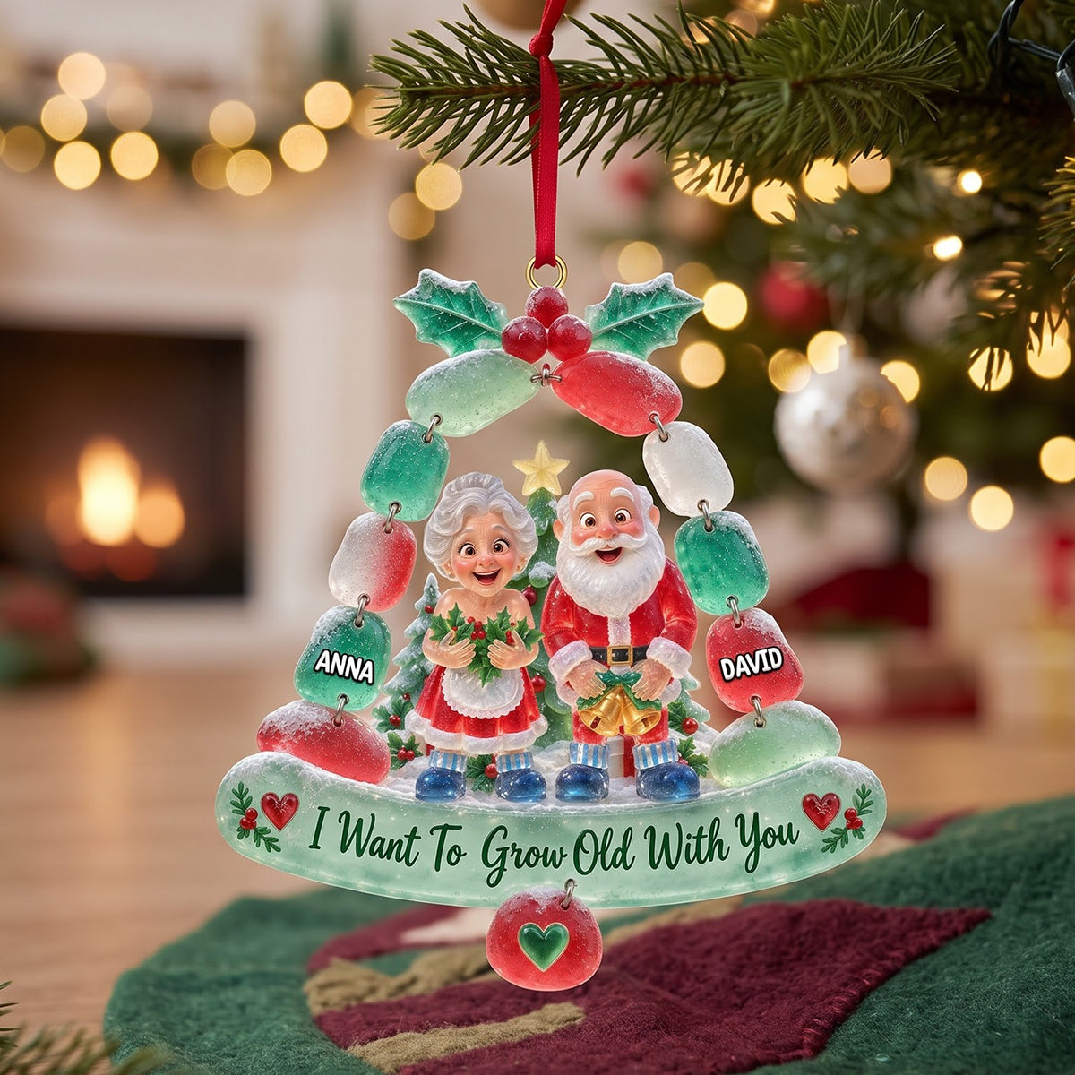 Mischievous Old Couple Acrylic Ornament - Personalized Gift For Couples 06OHTN070926