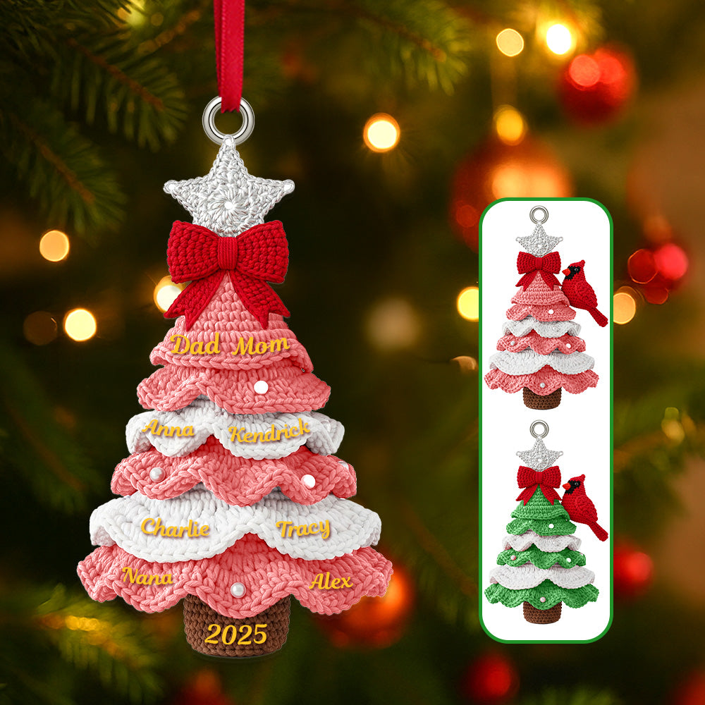 Family Christmas Tree Acrylic Ornament - Personalized Gift For Christmas 02NAMG060925-Homacus
