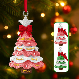 Family Christmas Tree Acrylic Ornament - Personalized Gift For Christmas 02NAMG060925-Homacus