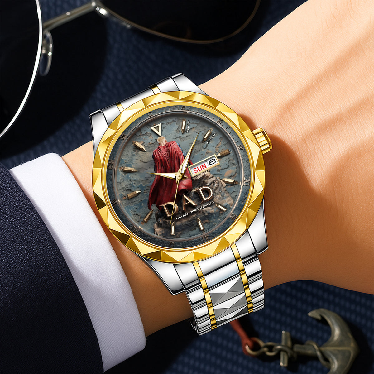 Proud Grandpa Men's Watch Personalized Gifts for Dad 03TGDT290725-Homacus