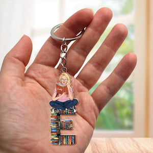 Personalized Gift For Book Lovers Keychain Alphabet Letter 03OHQN041224TM-Homacus