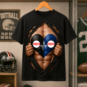 Funny Ultimate House Divided Rivalry Ripped Muscle Heart 3D Shirt - Personalized Gifts For Sport Lovers 04ohdh150726-Homacus
