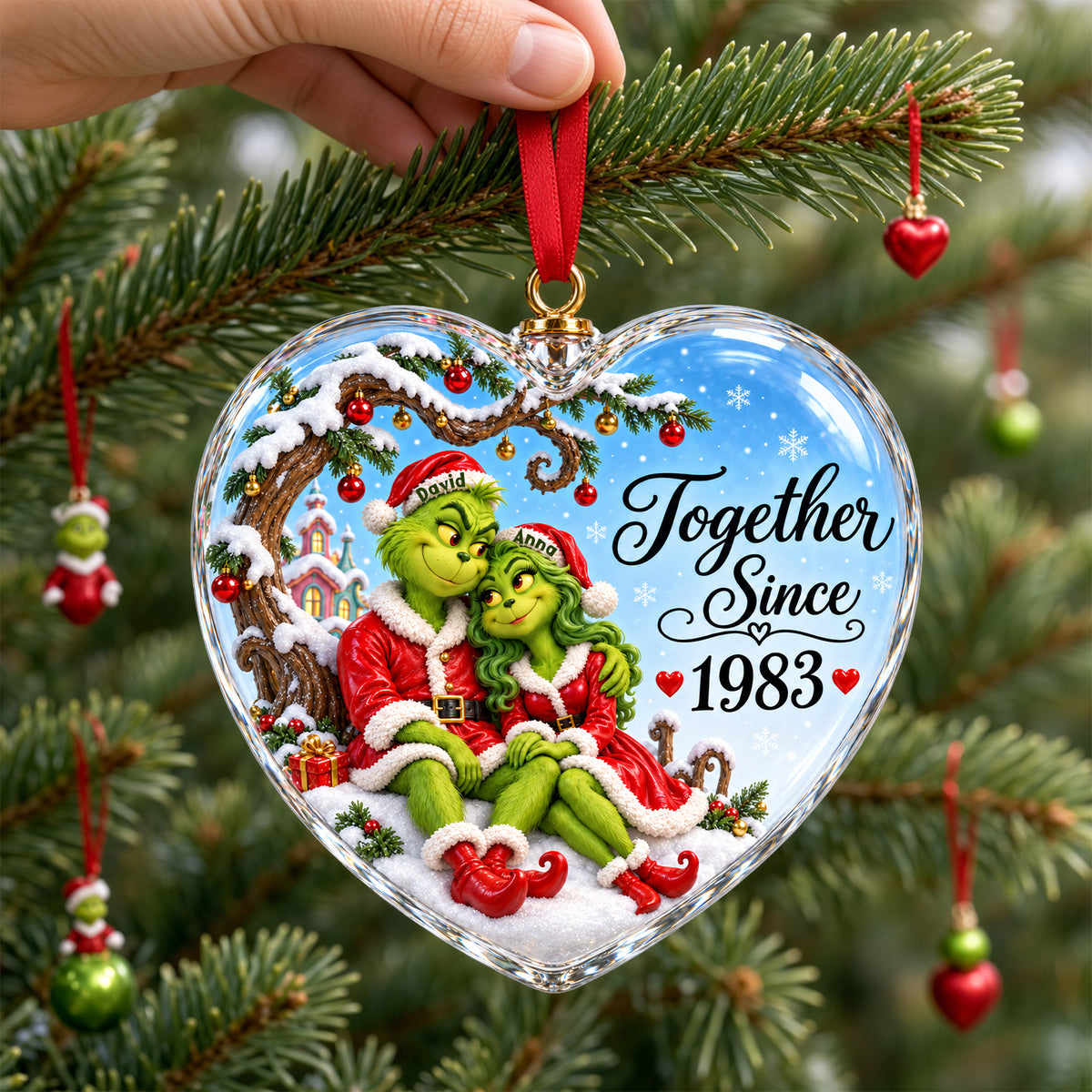 Romantic Couple Together Christmas Ornament - Personalized Gifts For Couple 06tylu081026-Homacus