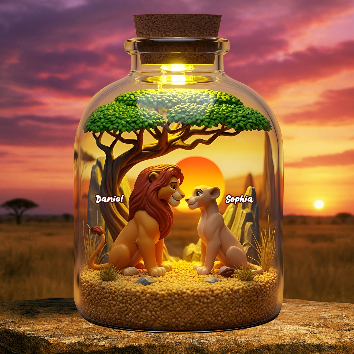Roaring Couple Under The Sunset Jar Acrylic Plaque - Personalized Gifts For Couple 02TOLU080725-Homacus