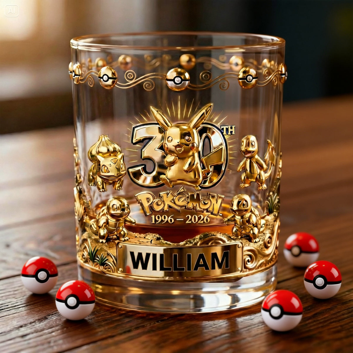 Celebrate 30th Milestone Round Glass - Personalized Gifts 03TGLU170126
