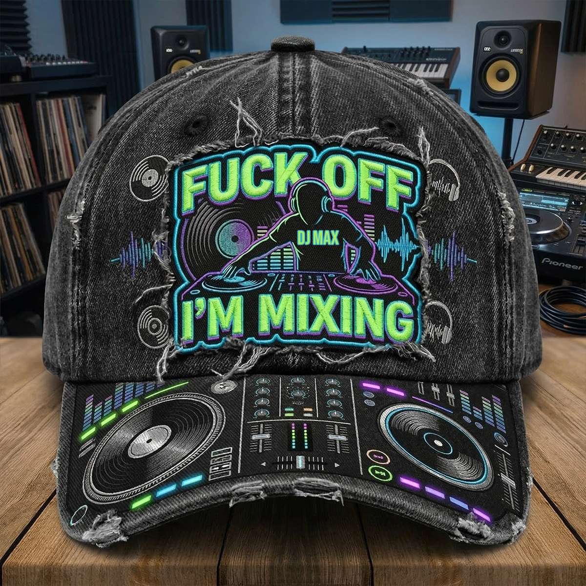 DJ Turntable Graphic Cap - Personalized Gift For Music Lovers 04NATN170326-Homacus
