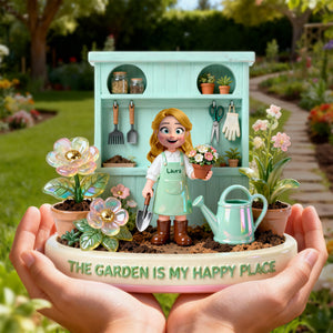 Happy Garden Acrylic Plaque - Personalized Gifts For Gardeners 05PGLU130226-Homacus