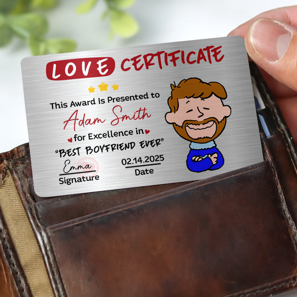 Personalized Gifts For Couple Wallet Card Love Certificate 01TODT251224HH-Homacus