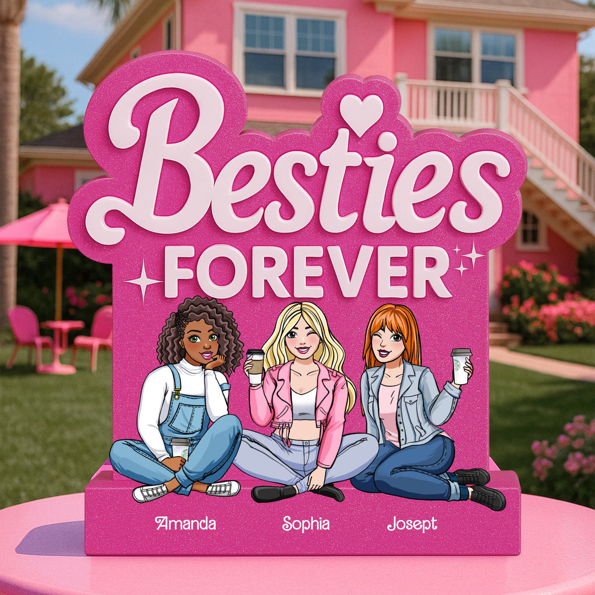 Besties Forever Acrylic Plaque - Personalized Gifts For Besties 01NALU190525HH-Homacus