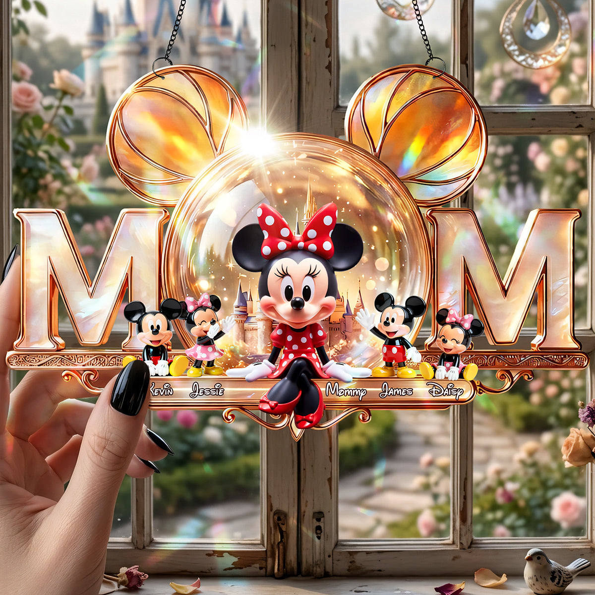 Cute Mom and Kids Suncatcher Ornament - Personalized Gifts For Mother 01tota170426-Homacus