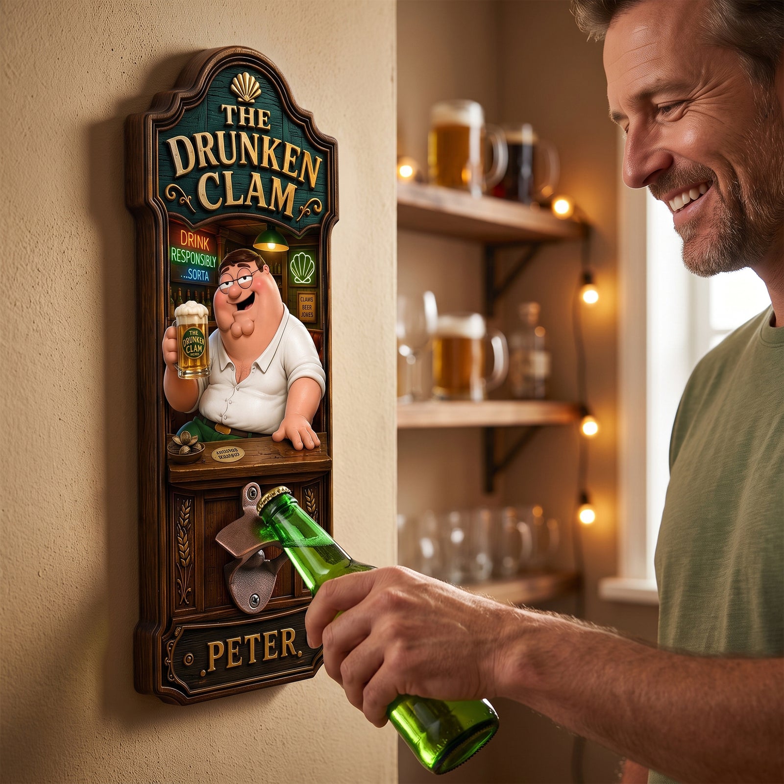 Intoxicated Man Wall Hanging Bottle Opener - Personalized Gifts 01haqn160726-Homacus
