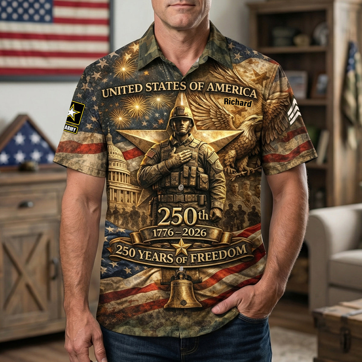 250th Anniversary USA Hawaiian Shirt - Personalized Gifts For Veterans 07TOQN080426-Homacus