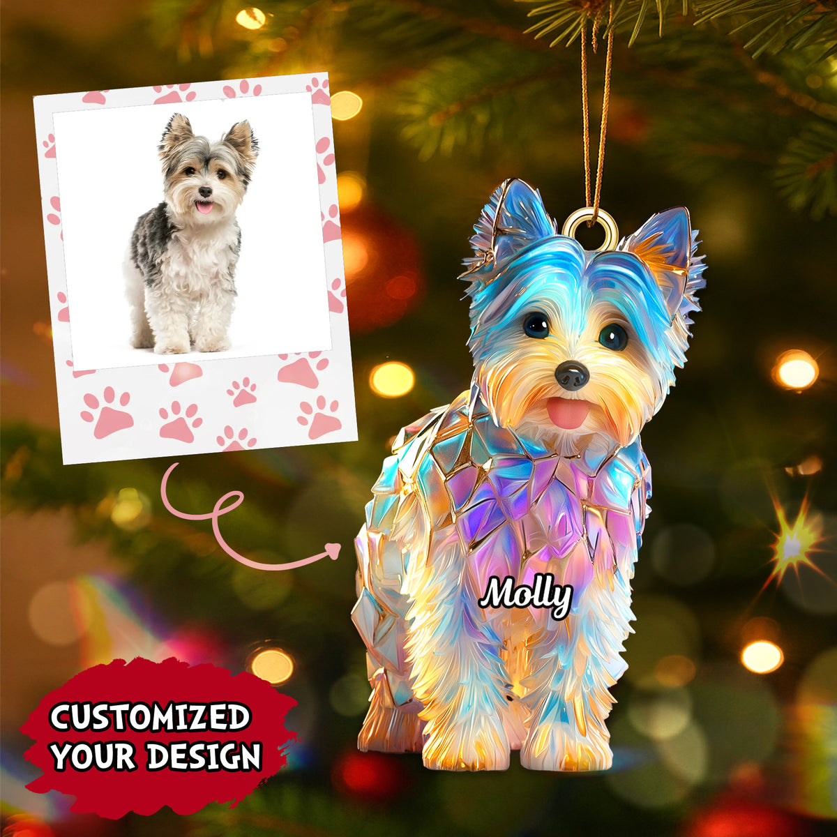Personalized Gifts For Christmas Custom Photo Dog Lovers Acrylic Ornament 01tgmg040925-Homacus