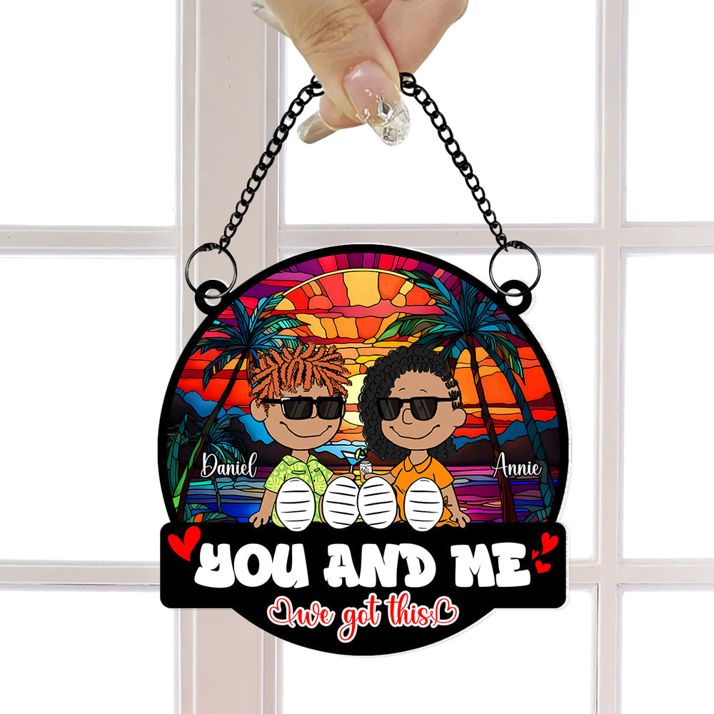 Personalized Gifts For Couples Suncatcher Ornament Couple Enjoying Summer 01TOLU150125PA-Homacus