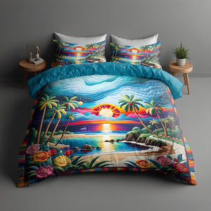 Coastal Scenery Quilt Bed Set 04HULU210125-Homacus