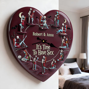 Cheeky Couple Wall Clock - Personalized Gifts For Couple 1 Layer Acrylic Hanging Wall Clock 02NADT261225-Homacus