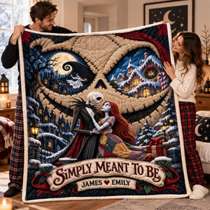 Gothic Soulmates Couple Blanket - Personalized Gift For Couples 01HALU161026-Homacus