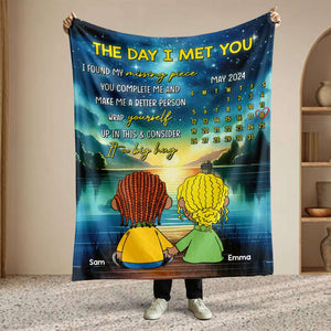 Personalized Gifts For Cartoon Couple Blanket 03TOMH121224HG-Homacus