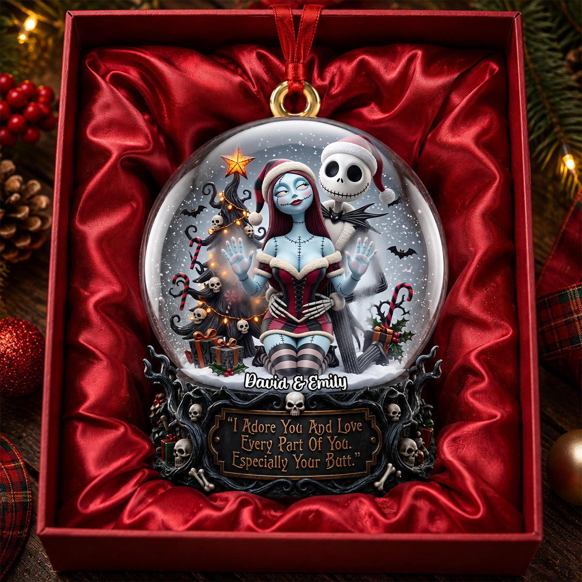 Mischievous Couple Acrylic Ornament - Personalized Christmas Gifts For Couples 02padh030826