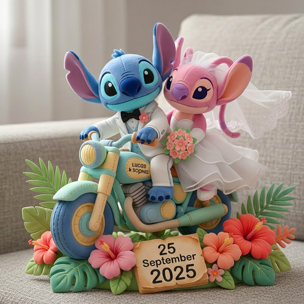 Wedding Couple On Motorbike Custom Shaped Pillow - Personalized Gifts For Couples 02patn161225-Homacus