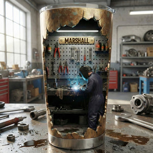 Hard At Work Welder Tumbler - Personalized Gift For Welders 05KIMG301225-Homacus