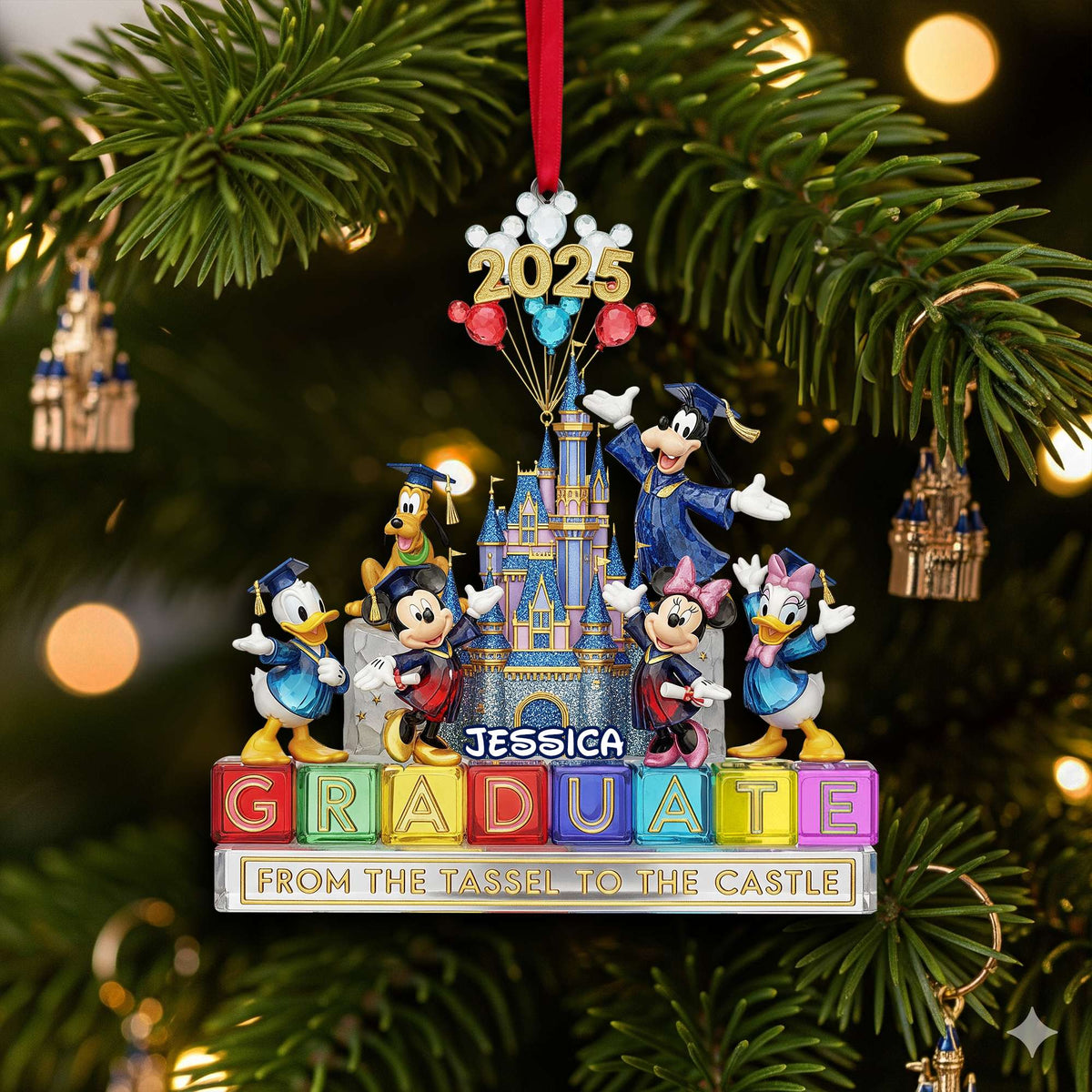 Christmas Graduate Castle Ornament - Personalized Gifts For Graduates 03NALU280825-Homacus