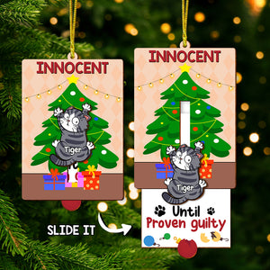 Personalized Gifts For Cat Lovers Wooden Slider Ornament Innocent Until Proven Guilty 02qhtn211024-Homacus