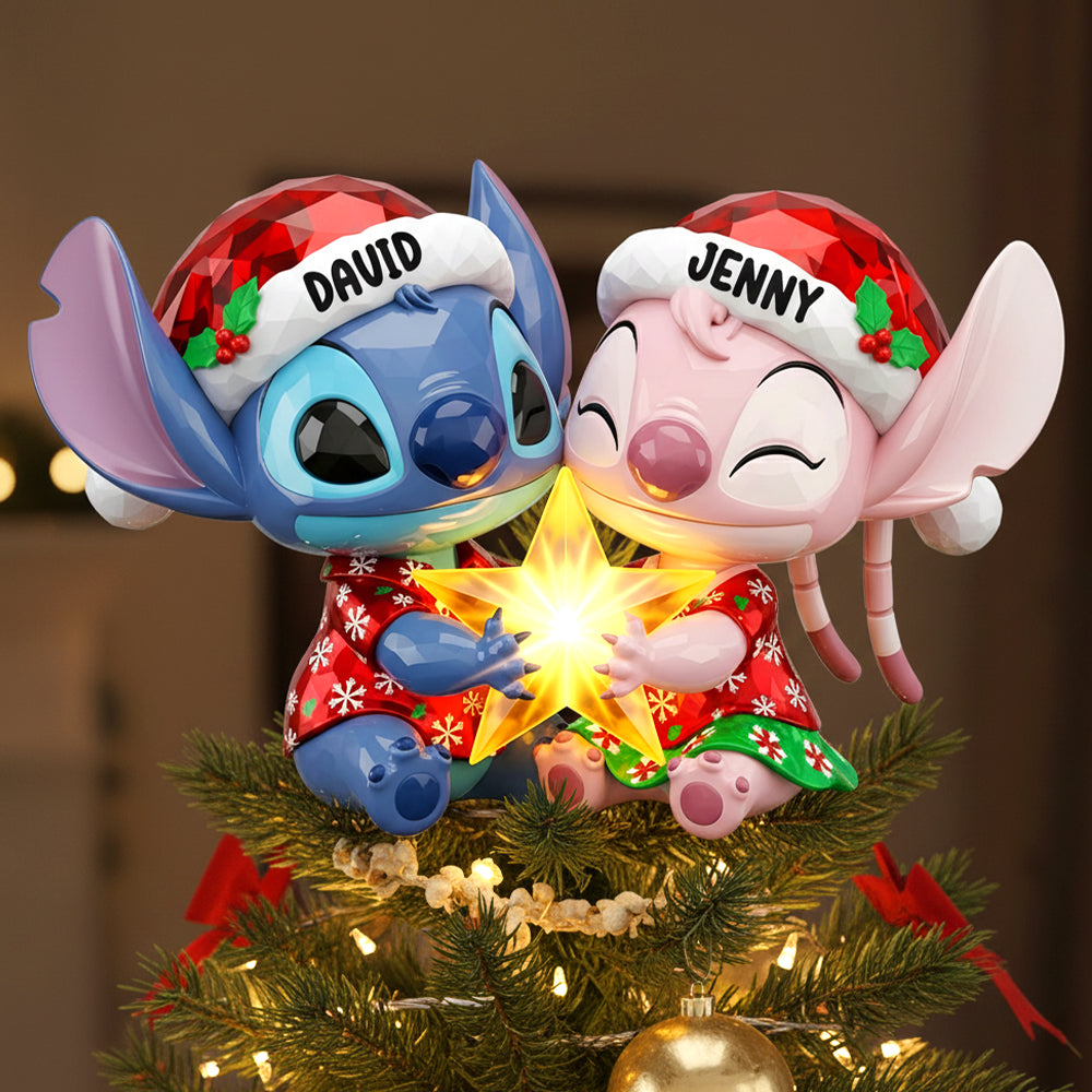 Personalized Gifts For Couple Acrylic Christmas Tree Topper 01pgtn171125-Homacus