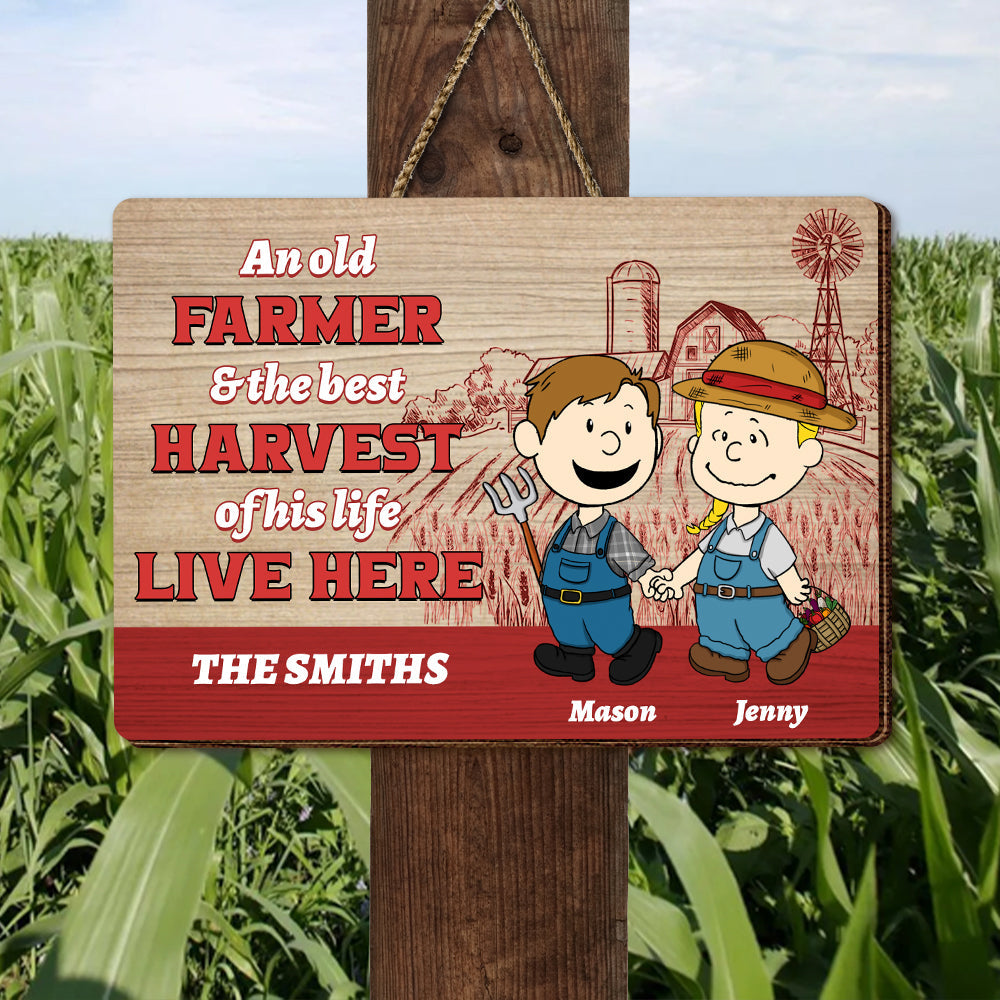 Couple Wood Sign - Personalized Gifts For Farmer 01QHMH130125HG-Homacus