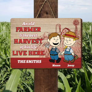 Personalized Gifts For Farmer Couple Wood Sign, Walking Hand In Hand On The Farm 01QHMH130125HG-Homacus