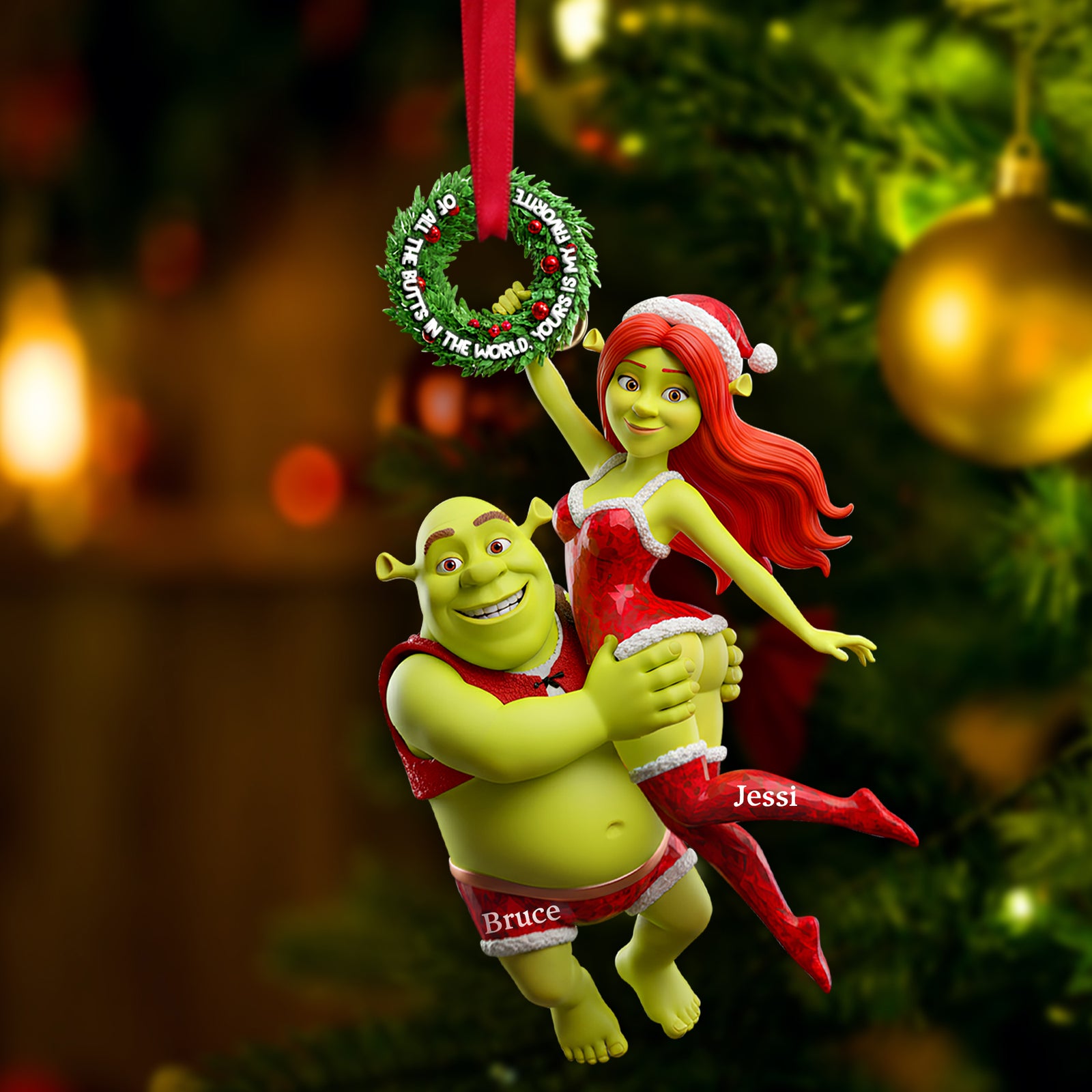 Joyful Green Couple Ornament - Personalized Gifts For Couples 02OHLU071025-Homacus