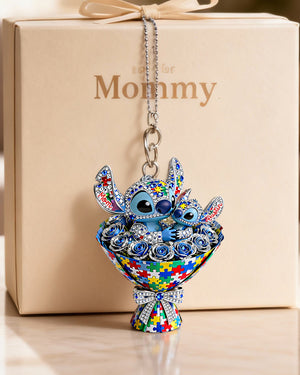 Puzzle Bouquet Mom Keychain - Personalized Gift For Autism Mom 04OHMG050226-Homacus