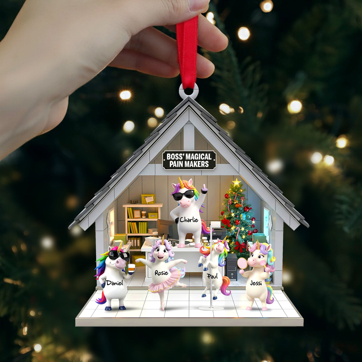 Unicorn Workday Chaos Ornament - Personalized Gifts For Officers 02OHLU151125-Homacus