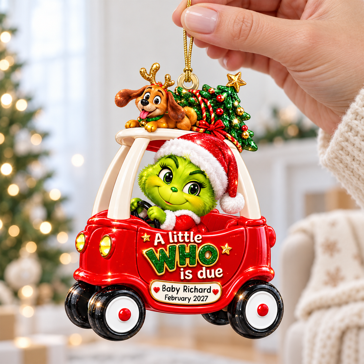 Baby On Car Ornament - Personalized Gifts For Pregnancy Christmas Ornament 05HUQN161026-Homacus