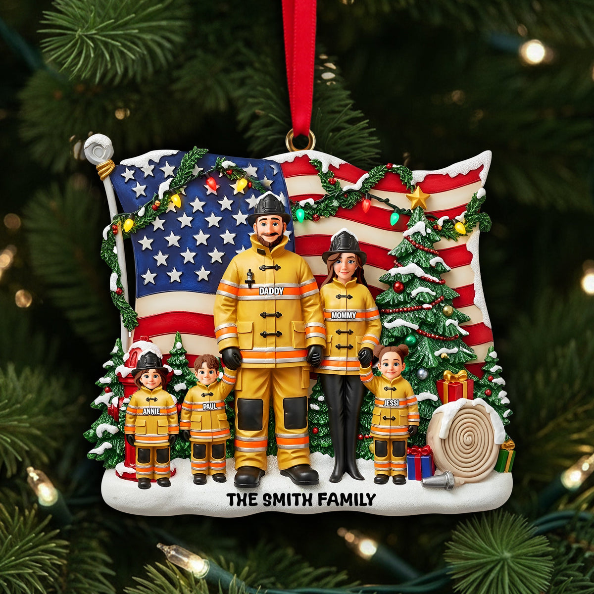 Pride Firefighter Christmas Ornament - Personalized Gifts For Family 04TOLU180925-Homacus