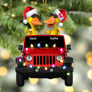 Personalized Gifts For Off-road Car Lovers Family And Couple Christmas Duck Ornament 02qhqn011022-Homacus