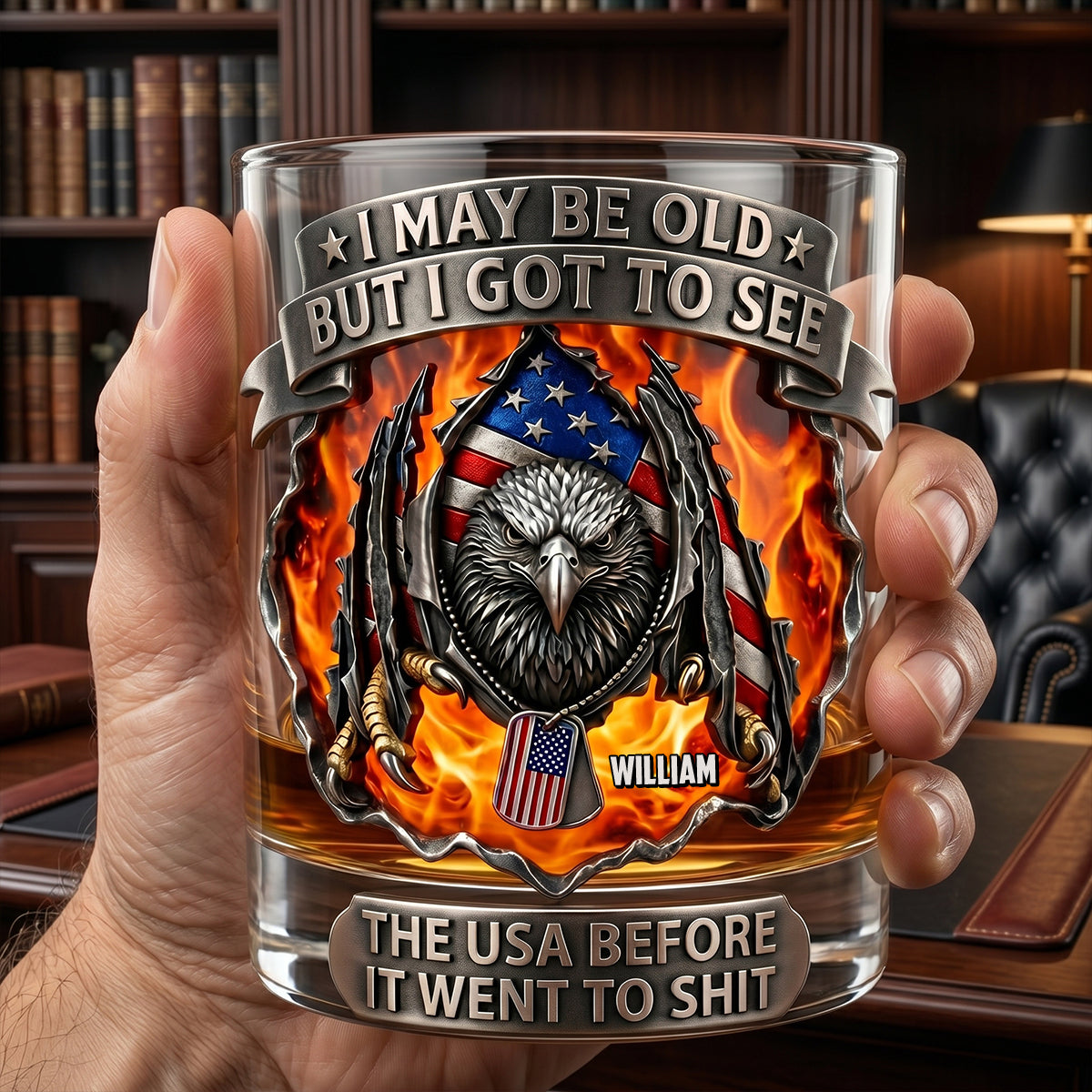 Eagle Sharp Claw Round Glass, Personalized Gifts For Veteran 03qhtn160626-Homacus