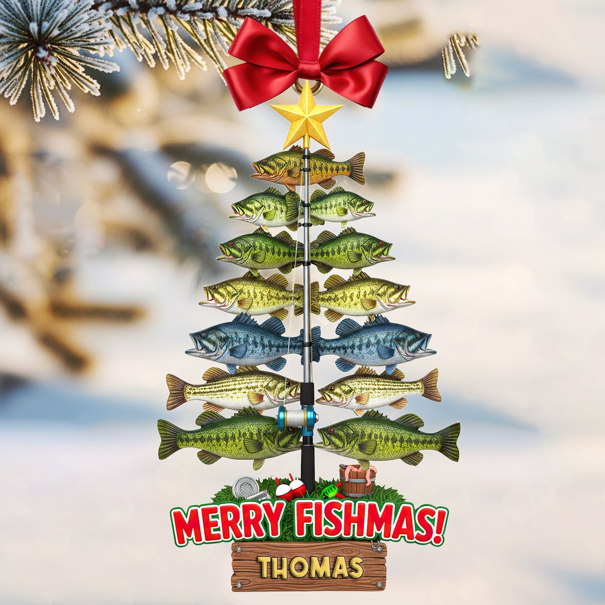 Fisherman's Fish Tree Ornament - Personalized Gifts For Fishing Lovers 03HULU111025-Homacus