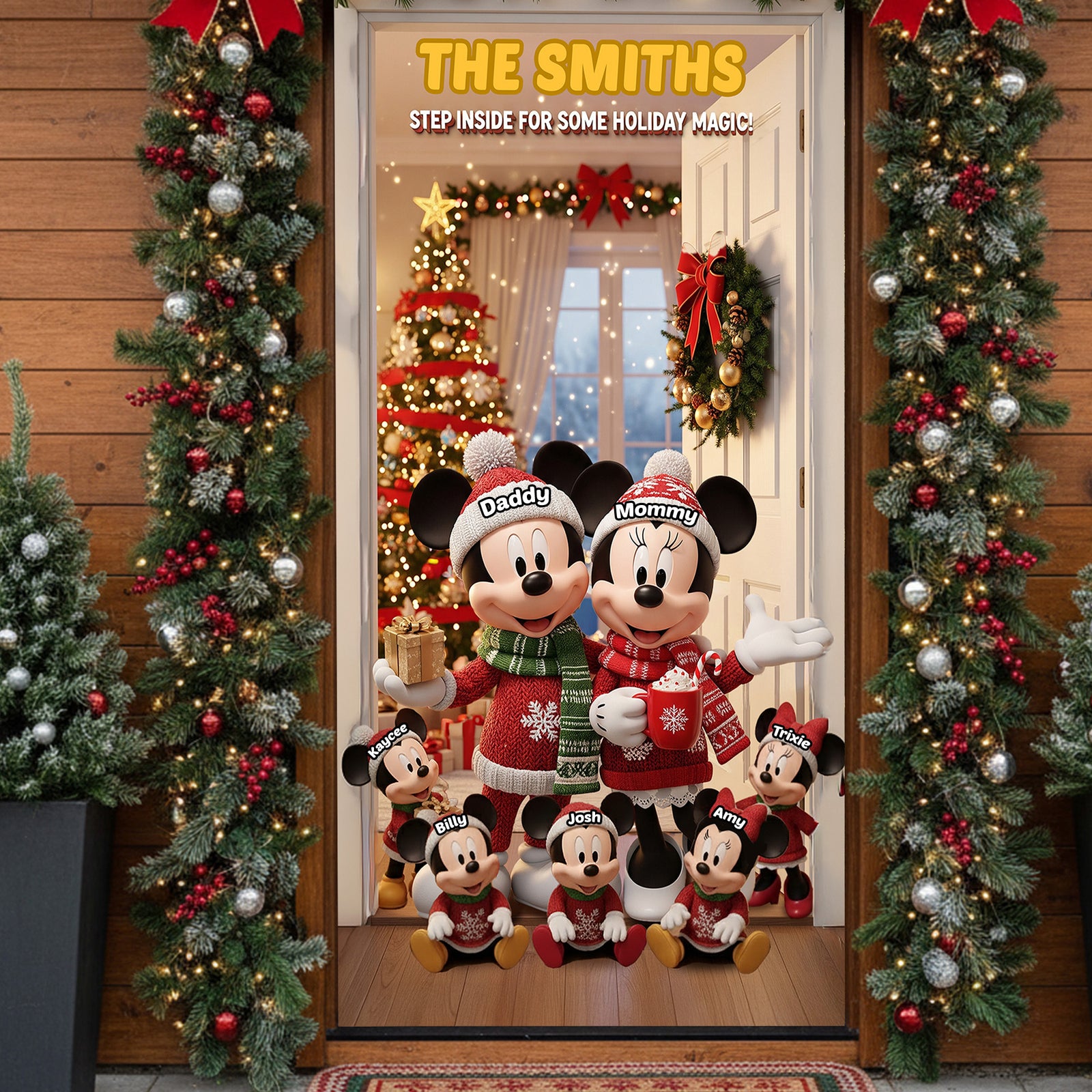 Welcome Family Door Cover - Personalized Gifts For Family 06PGMG031125-Homacus